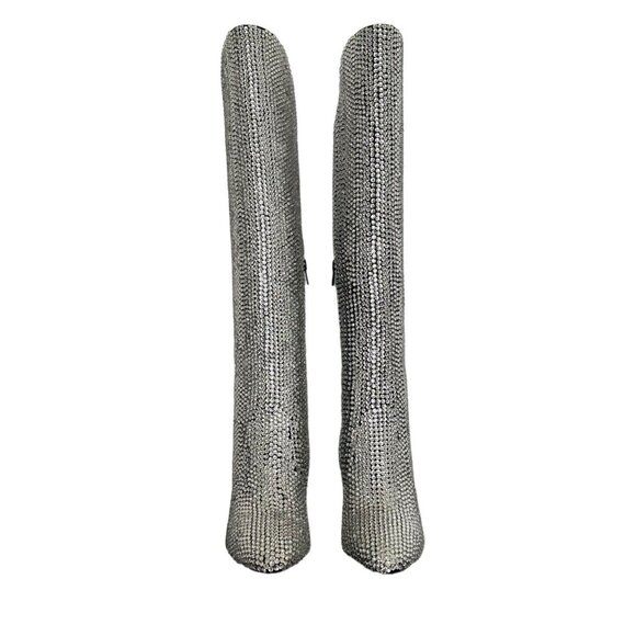 Christian Louboutin Silver Heeled Boots - Picture 4 of 14